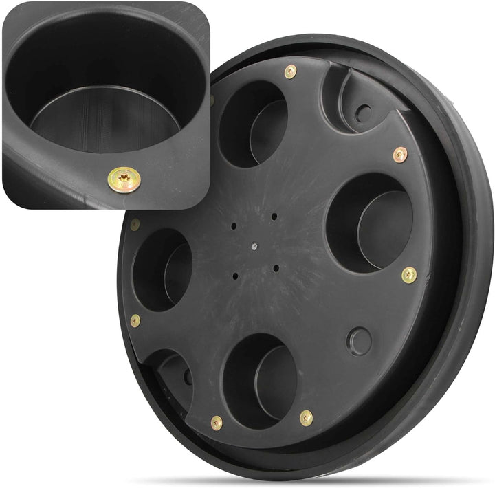 Millto™ Schachtabdeckung Kunststoff Rund Ø DN600 Schwarz PP Kanaldeckel Schachtdeckel | Abflusssteig