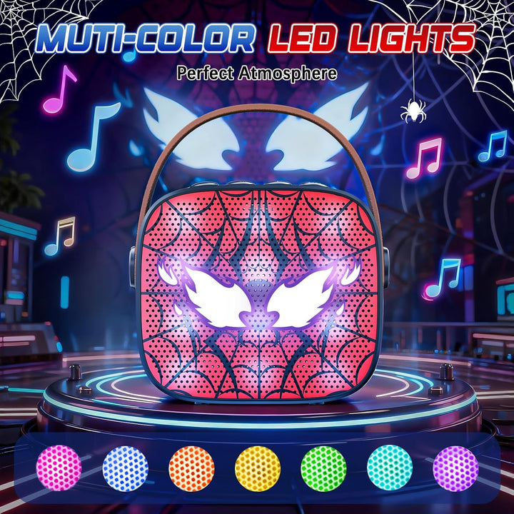 Spider Karaoke Maschine Kinder mit 2 Bluetooth Mikrofon - Weihnachts Geschenke Spielzeug für Mädchen