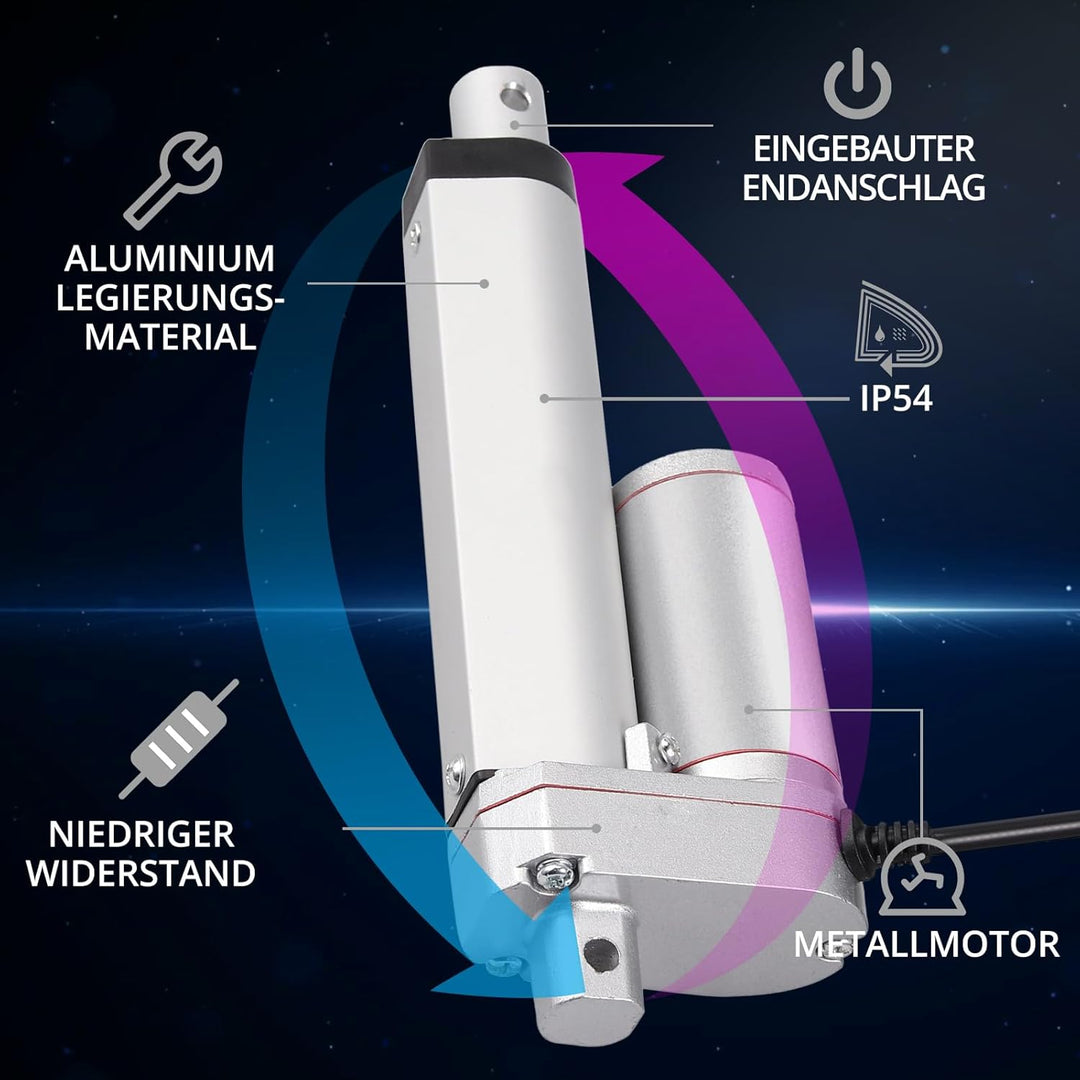 Justech Linearmotor Linearantrieb 12V Spindelantrieb Stellmotor Verstellantrieb Toröffner Linear Act