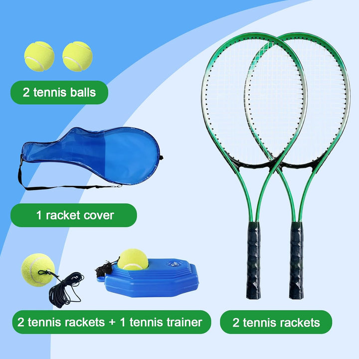 Kinder Tennisschläger, Langlebige Tennisschläger aus Eisenlegierung, Anfänger Übungsschläger mit Bal
