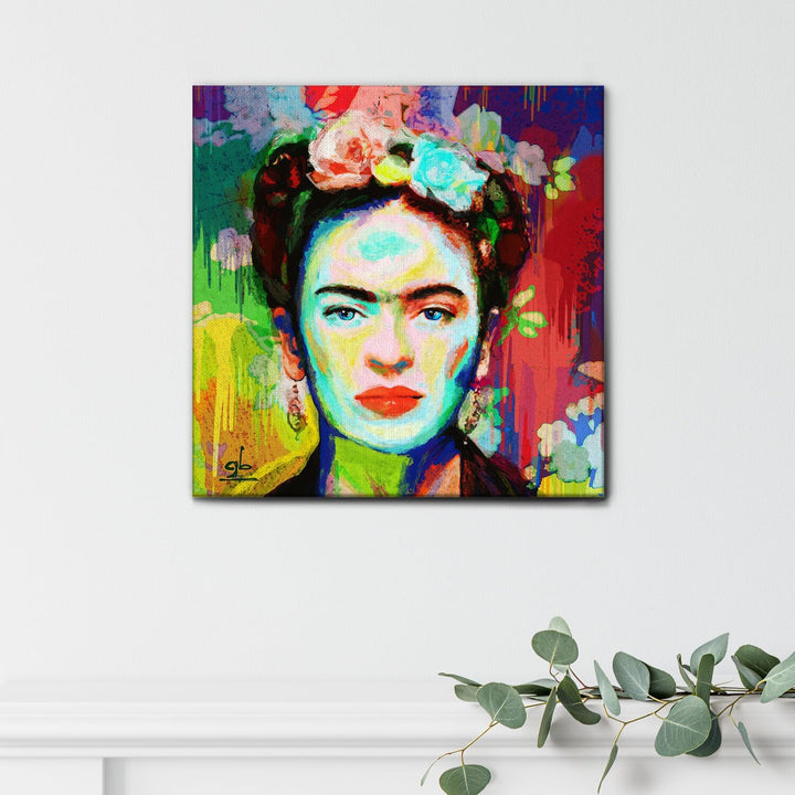 Giallobus - Gemälde - Frida - Leinwand - 70x70 - Bereit zum Aufhängen - Moderne Gemälde für zu Hause