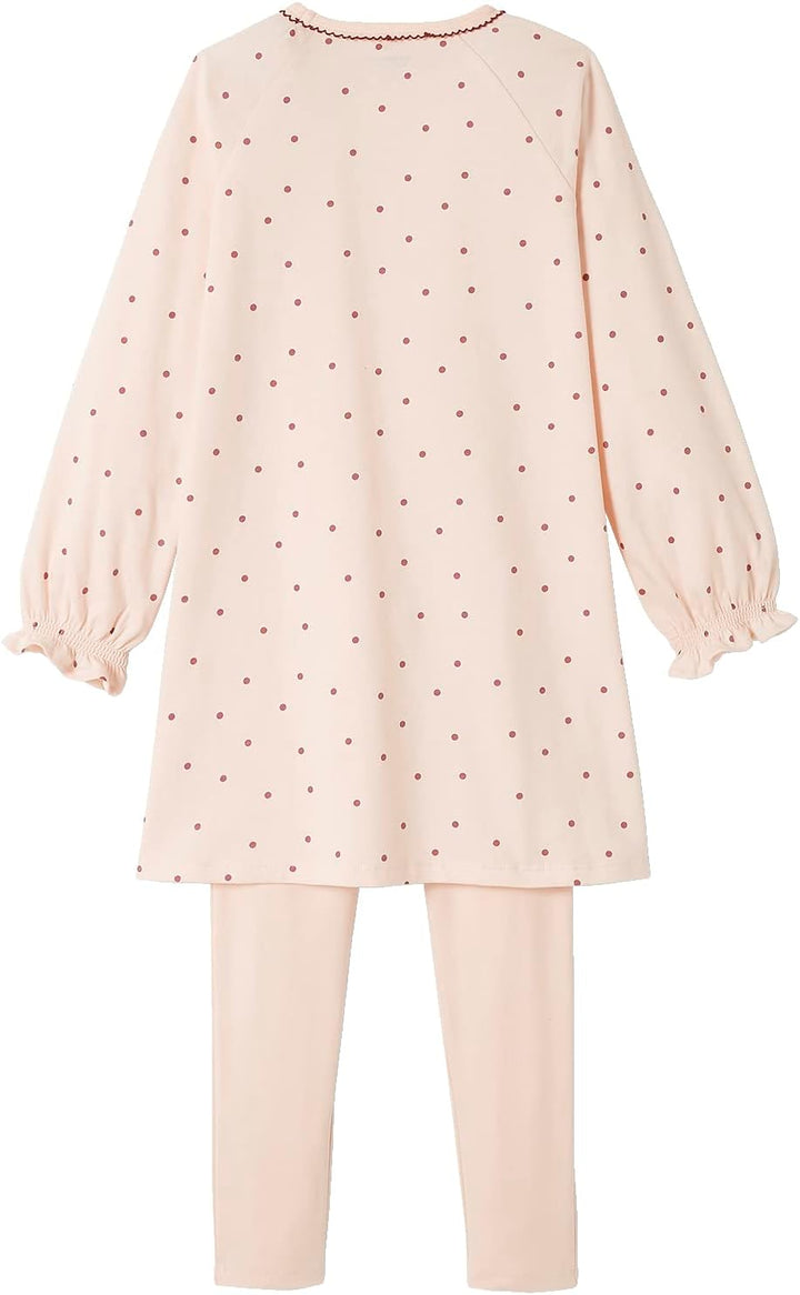 Vertbaudet VERTBAUDET2er-Pack Mädchen Nachthemden mit Leggings, Blumen Pack Rosa/Blau 2 Jahre, Pack