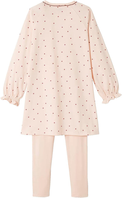 Vertbaudet VERTBAUDET2er-Pack Mädchen Nachthemden mit Leggings, Blumen Pack Rosa/Blau 2 Jahre, Pack