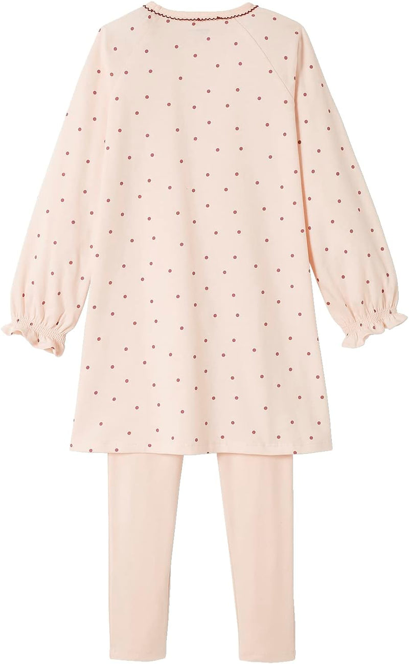 Vertbaudet VERTBAUDET2er-Pack Mädchen Nachthemden mit Leggings, Blumen Pack Rosa/Blau 2 Jahre, Pack