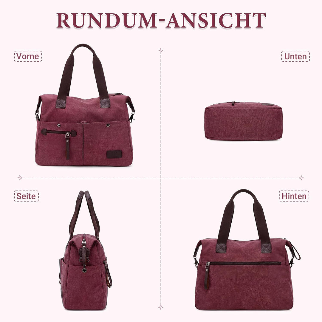 DIRRONA Mode Damen Canvas Handtasche Canvas Schultertasche Beiläufig Hobo Tasche Schule Einkaufen Tr