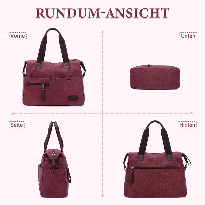 DIRRONA Mode Damen Canvas Handtasche Canvas Schultertasche Beiläufig Hobo Tasche Schule Einkaufen Tr