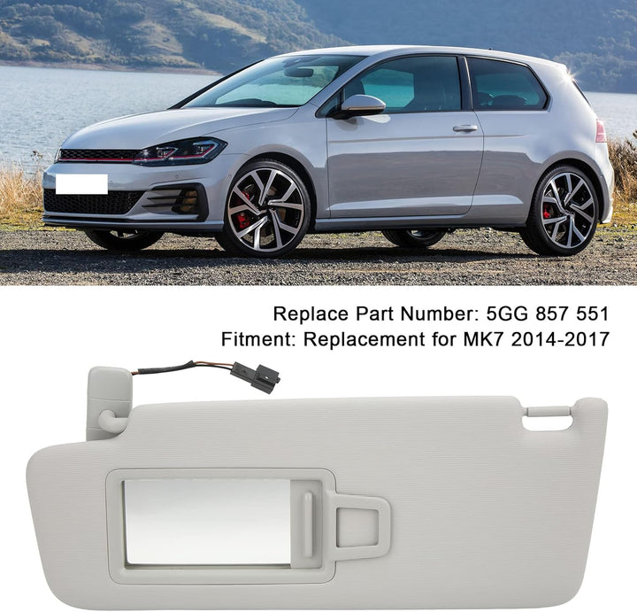 Keenso Auto Sonnenblende, Auto Innere Sonnenblende Linke Sonnenblende mit Spiegel 5GG 857 551 Ersatz