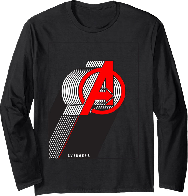Marvel Avengers Stacked Lines Logo Langarmshirt