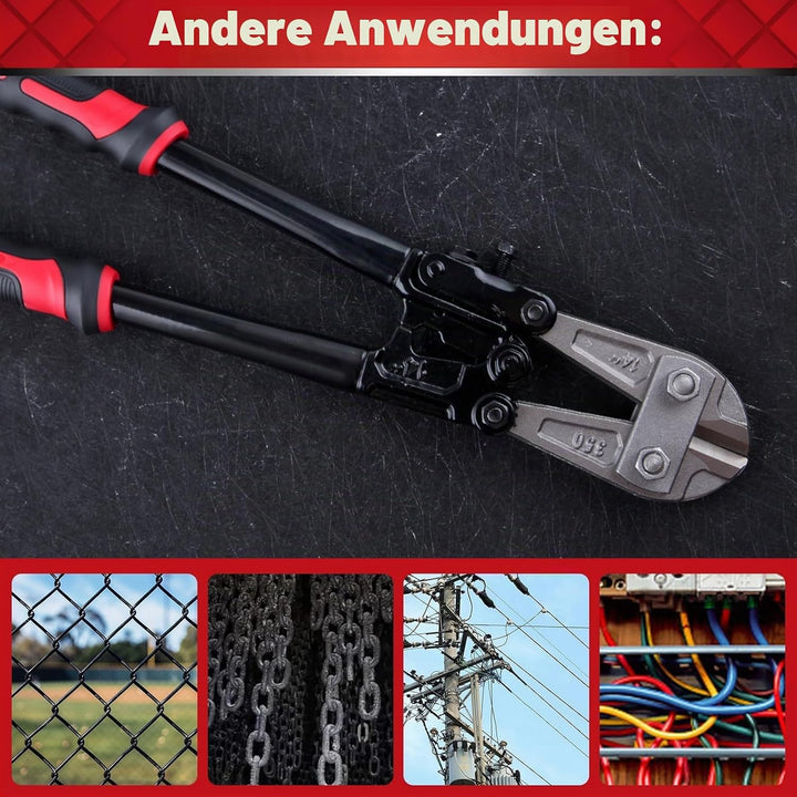 SPEEDWOX Robuster Bolzenschneider, 35,6 cm, zum Schneiden von Kettengliederzaun, Stahldraht, Kette,