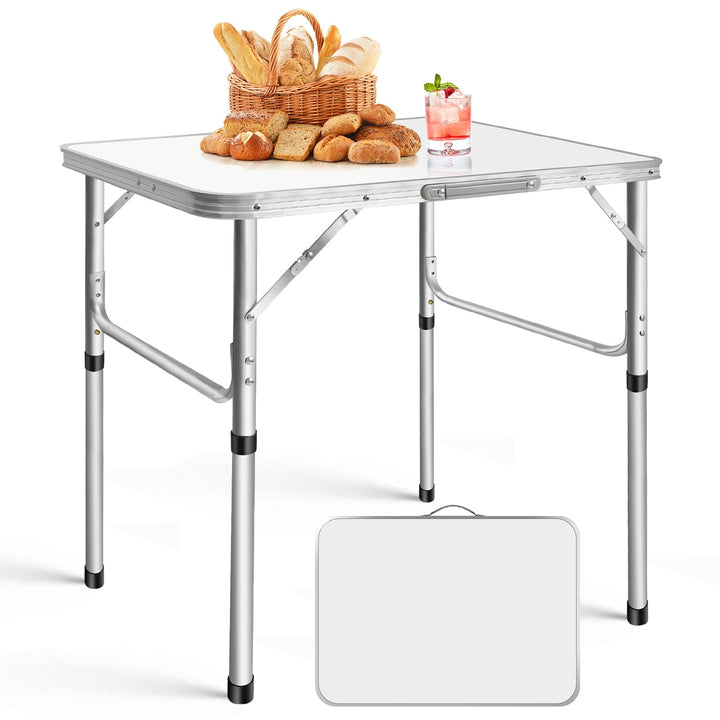 Tragbar Klapptisch Picknick, Campingtisch Höhenverstellbar Klappbar mit Tragegriff, 2 Höhenniveau 60