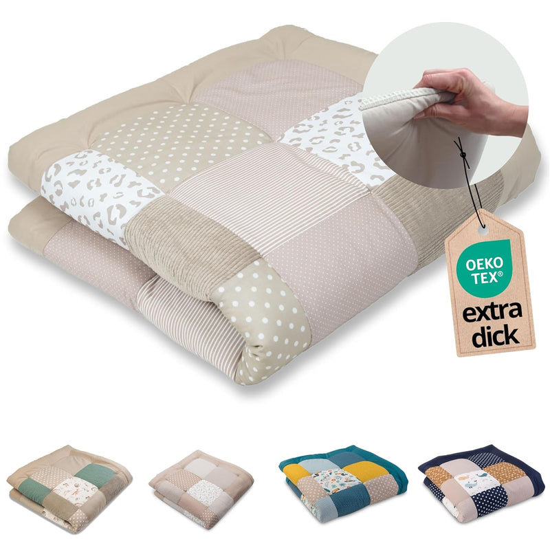ULLENBOOM Krabbeldecke für Baby 120x120 cm, 100% OEKO-TEX Materialien, Made in EU, Dick & weich gepo