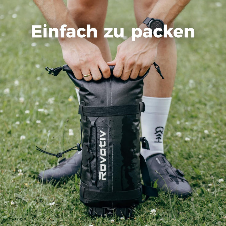 Rovativ® 100% wasserdicht Lenkerrolle Frontloader [9,5 Liter]- Bikepacking Taschen für Dein Gravel-B