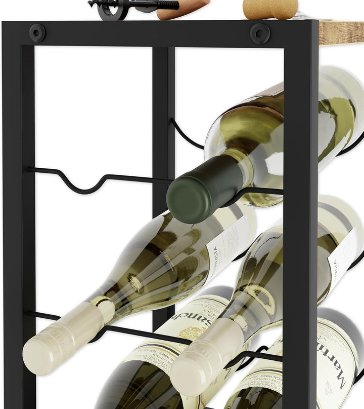 Lenmar - Metall Weinregal für 6 Flaschen | LOFT 2-6 | Kompakt Maximierte Kapazität | Modernes Design