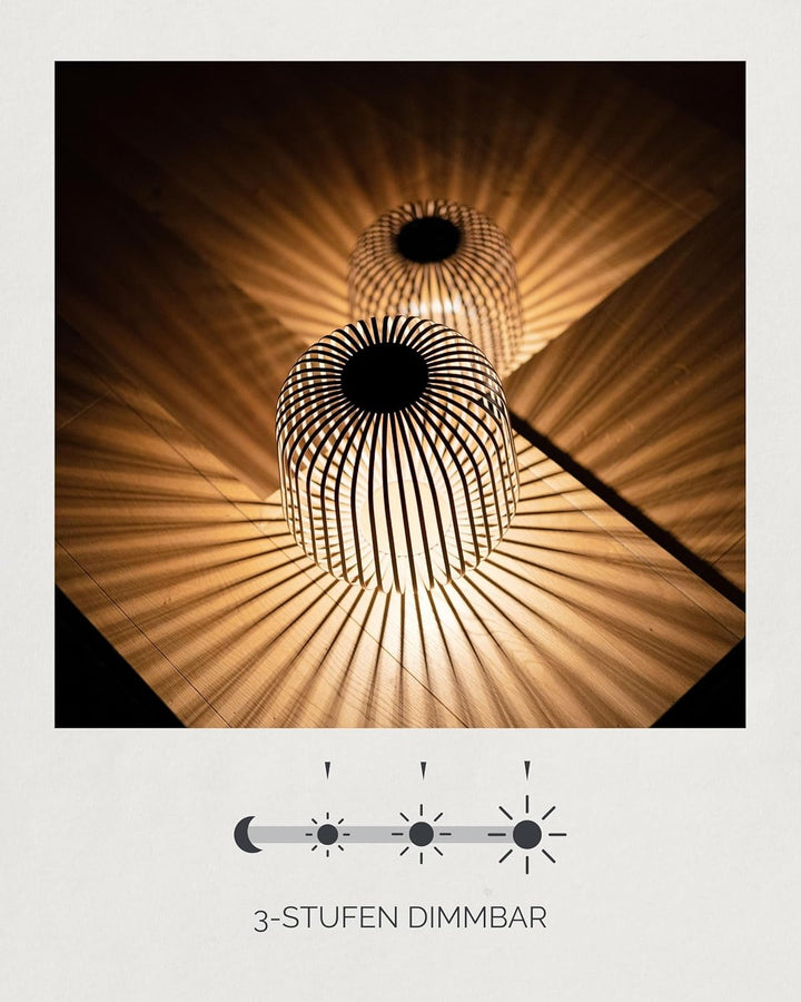 LUUK Studio Mobile Outdoor LED Solarleuchte, wetterfeste Terrassenbeleuchtung &amp; Windlicht, Akku wied