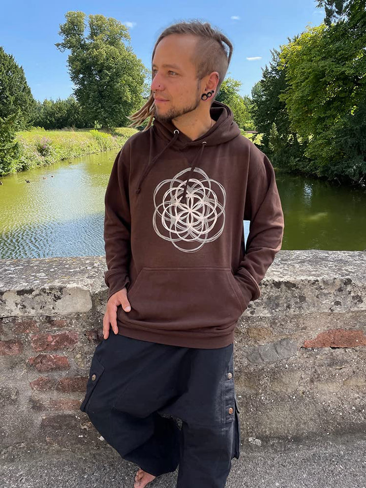 Seed of Life Hoodie braun (S), S