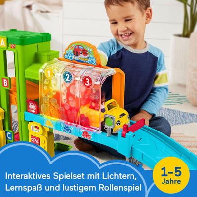 FISHER-PRICE Little People Lern-Garage - Interaktives Autogaragen-Spielset mit Lichtern, Musik und S