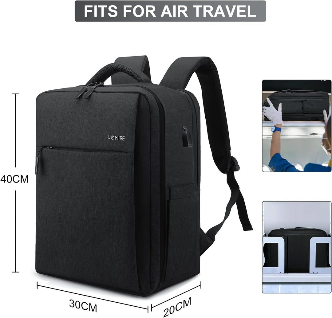 HOMIEE Handgepäck Rucksack Herren, Laptop Rucksack 15,6 Zoll Reiserucksack Travel Backpack Business