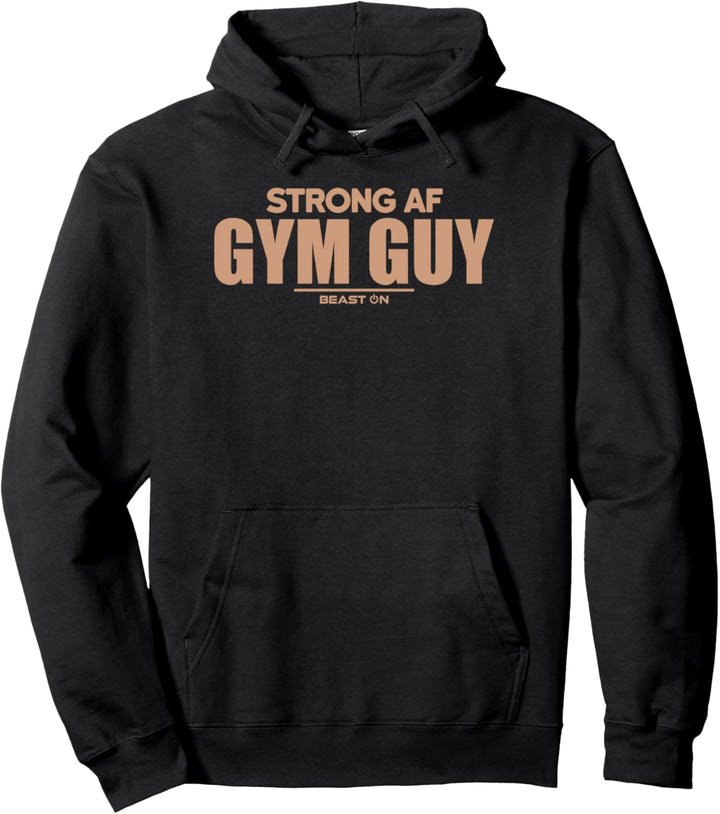 Strong AF Gym Guy beige Fitness Workout Training Gym Sprüche Pullover Hoodie