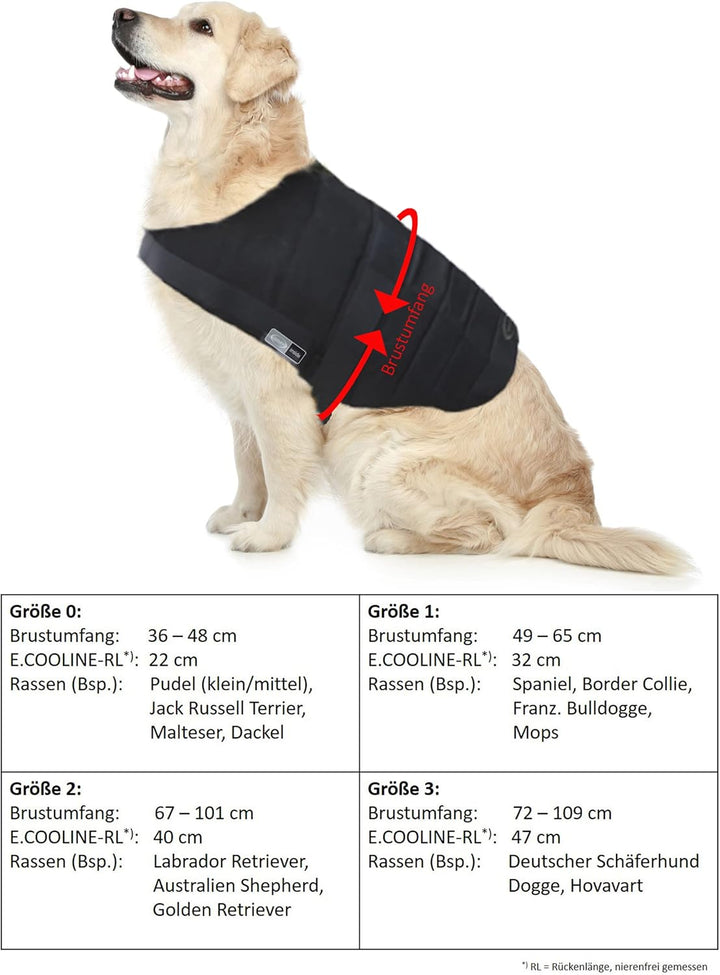 E.COOLINE PowerDog SX3 Kühlweste für Hunde Gr. 0 - Hund Kühlweste - Abkühlung für Haustiere - Hundek