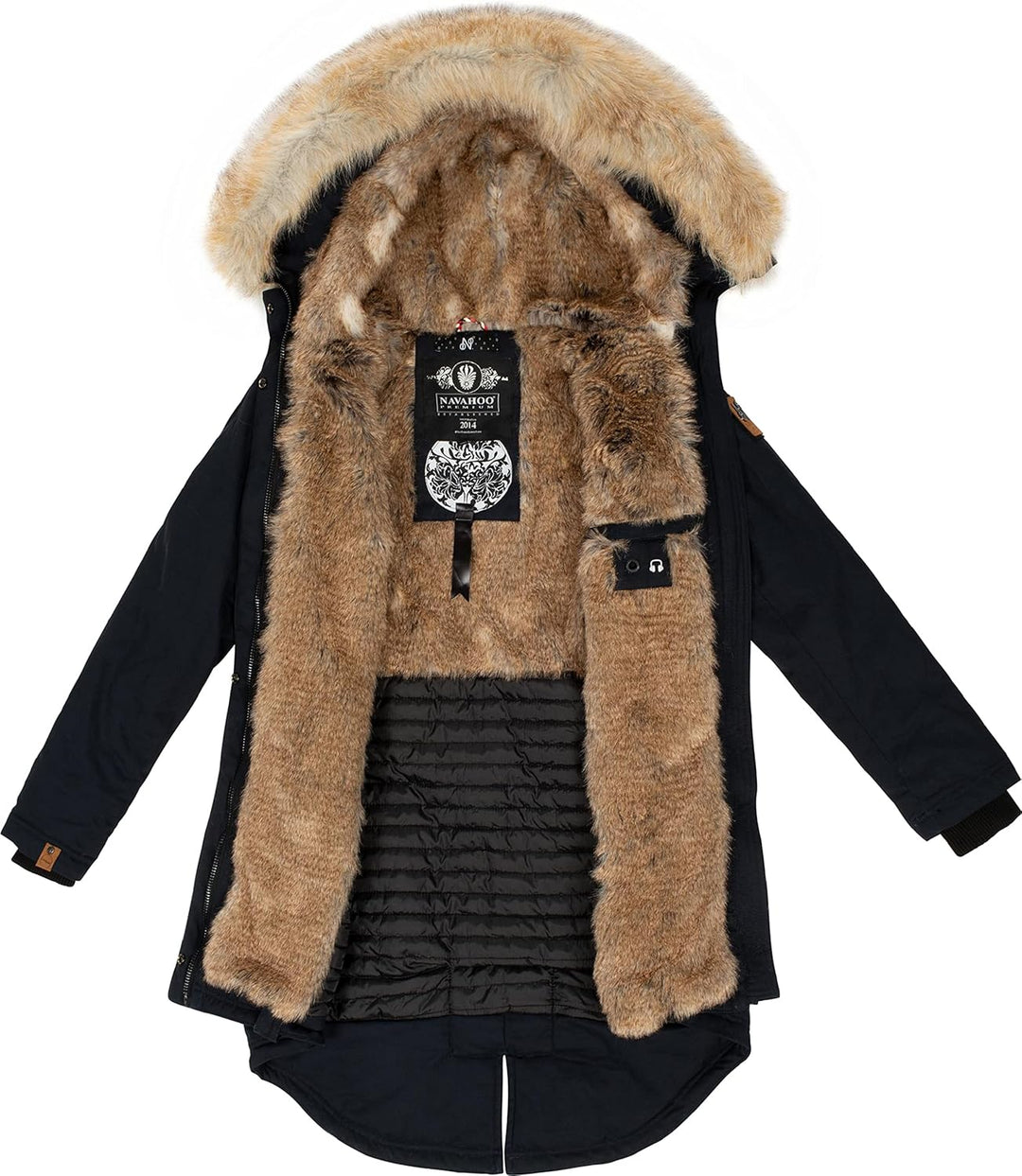 Navahoo Damen Warmer Winterparka mit Kapuze Bombii XS-XXL XS Blau, XS Blau