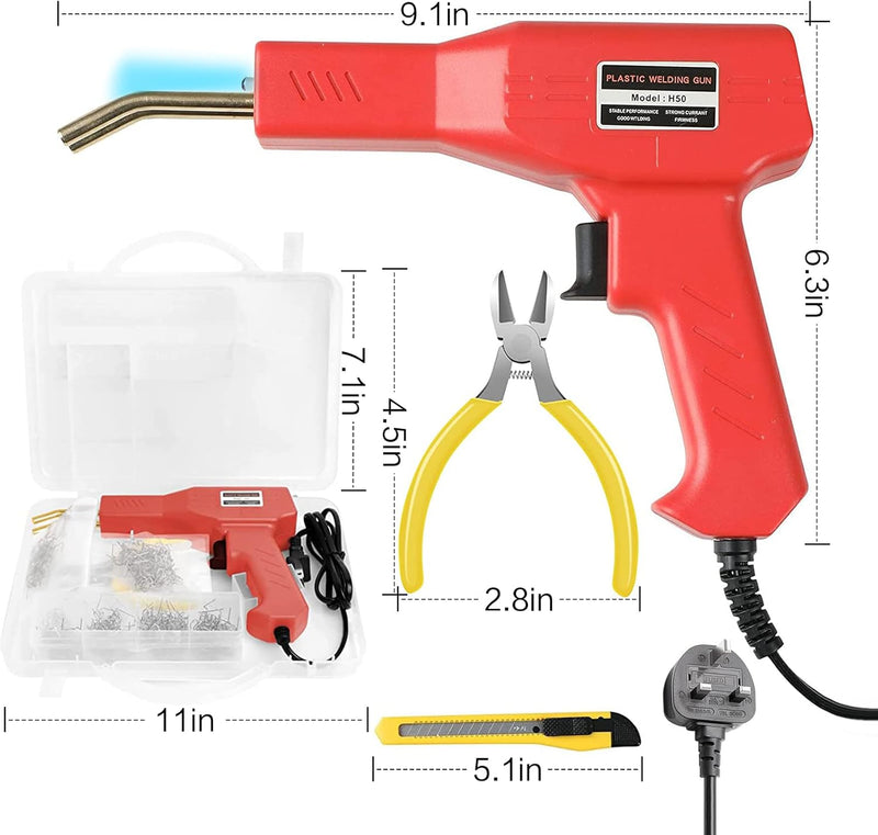 AQTZGOS Kunststoff-Schweissgerät, Reparatur-Set für Auto-Stossstange, 50 W, Auto-Stossfänger-Reparat