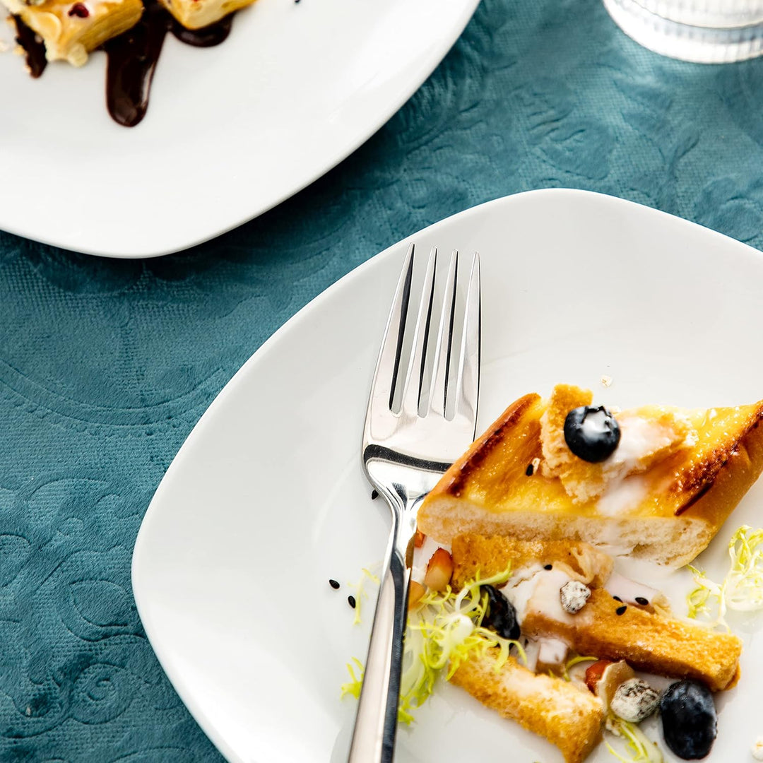 MALACASA, Serie Elisa, 6 teilig Set 7,4" Porzellan Dessertteller 19x19x1,9cm Kuchenteller Tafelservi