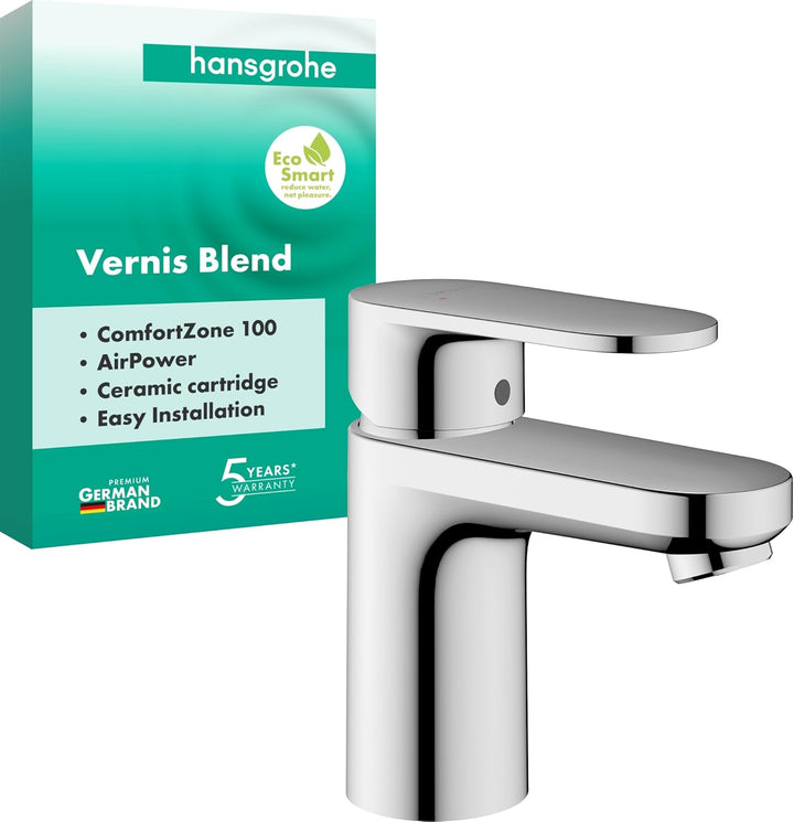 hansgrohe Vernis Blend - Waschtischarmatur ohne Ablauf, Wasserhahn Bad mit Auslauf Höhe 110 mm, Misc