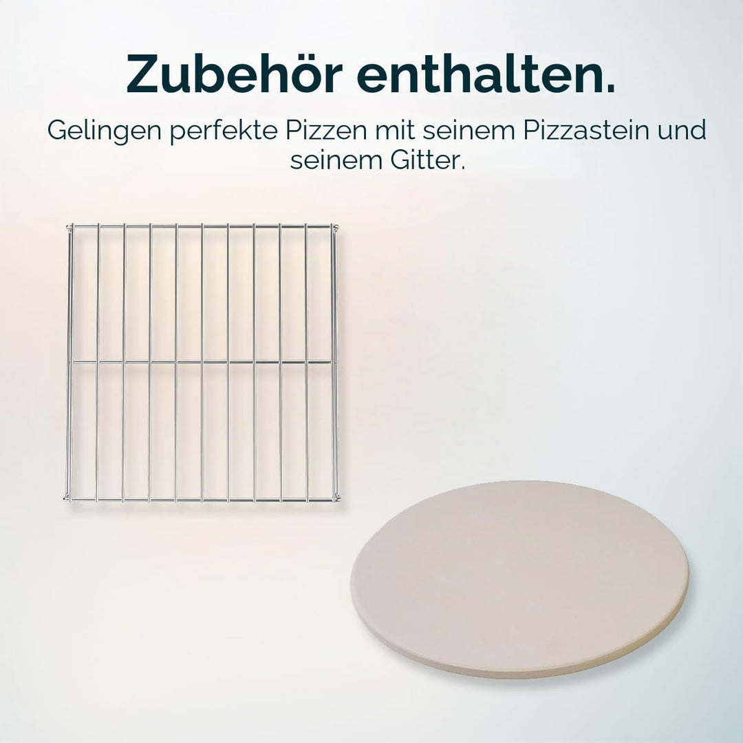 Cecotec Elektrischer Pizzaofen mit Sichtfenster Pizza&amp;Co Tifosi. 1700W, 12 Liter Kapazität, digitale