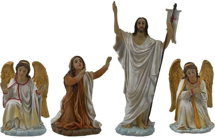 Set mit 4 Figuren, Jesus, aus Kunstharz, Oster-Krippe, 14 cm