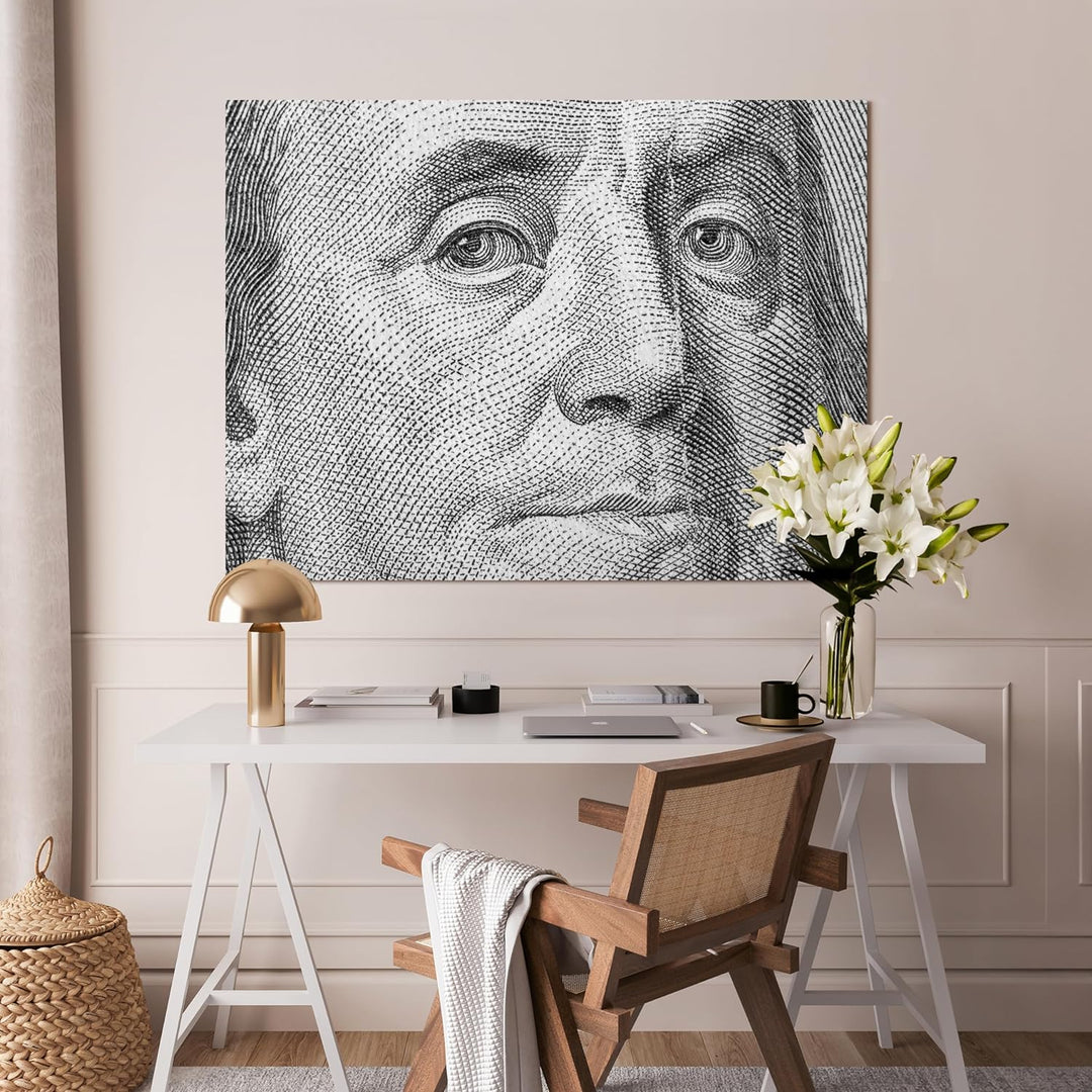 wandmotiv24 Leinwandbild Kunst, 80x60cm, Querformat, Portrait, Mann, Deko, Bilder auf Leinwand, Wand