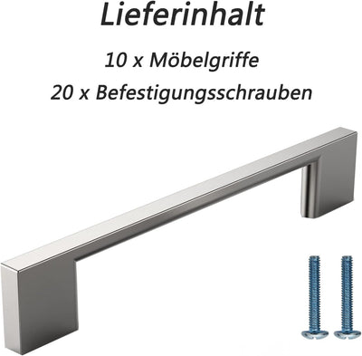 FURNIWARE 10 Stück Möbelgriffe Schrankgriffe Küchengriffe Griffe Möbel Schubladengriffe Griffe für K