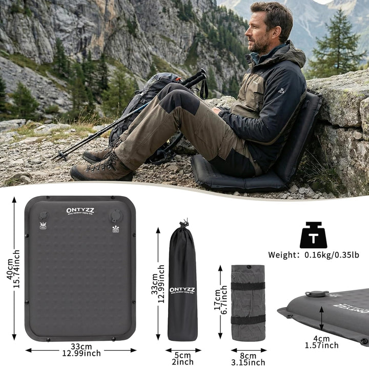 ONTYZZ Sitzkissen Selbstaufblasendes 41 x 33 x 4 cm Camping Sitzmatte Sitz Kissen Outdoor Faltbar Ki