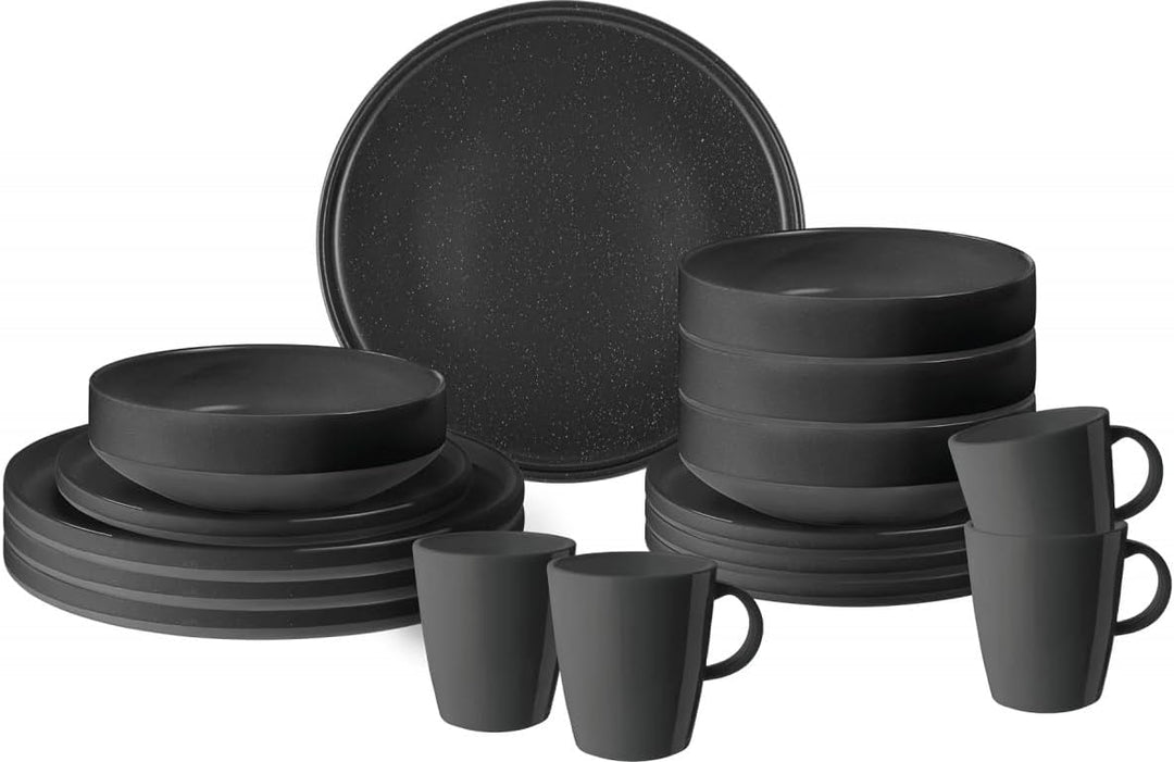 Brunner - Campinggeschirr "Lunch Box Odette Double Black" 16-teilig