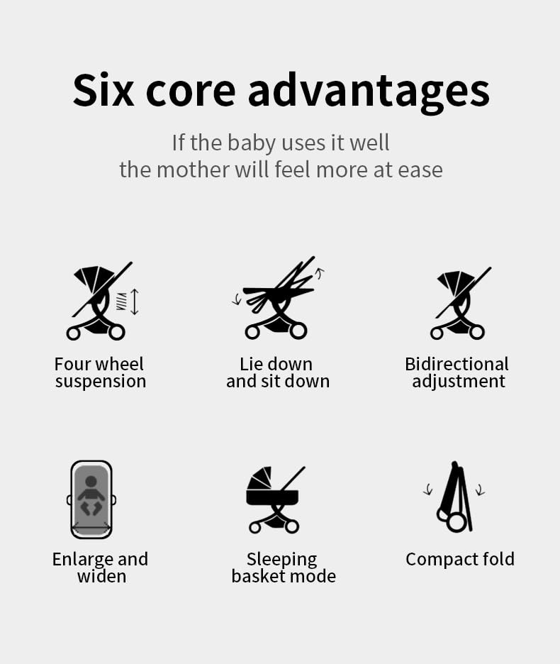 YAZOCO kinderwagen 3 in 1 Zusammenklappbar kinderwagen Komplettset Becherhalter, Moskitonetz, Fussab