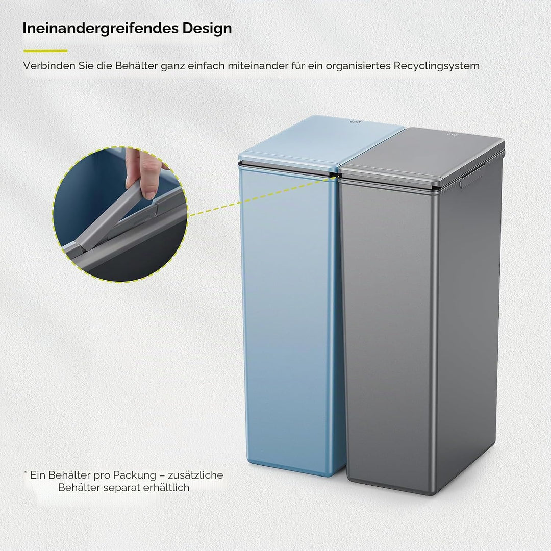 EKO - Morandi Küchenabfalleimer - Plastic Touch Recycling Mülleimer - Perfekt für Küche & Zuhause, d