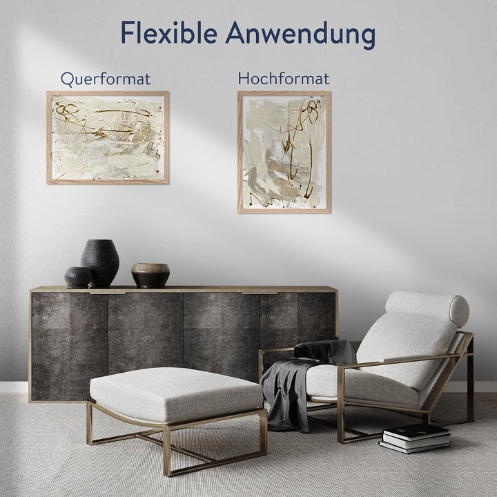 WANDStyle Bilderrahmen Modern 30x40cm I Farbe: Eiche I Fotorahmen I klassischer Holzbilderrahmen I M