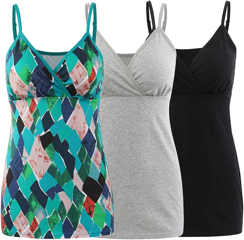 COLOMI Still-Tanktops für Mutterschaft Unterhemden für Schwangere BH zum Stillen Basic Camisole