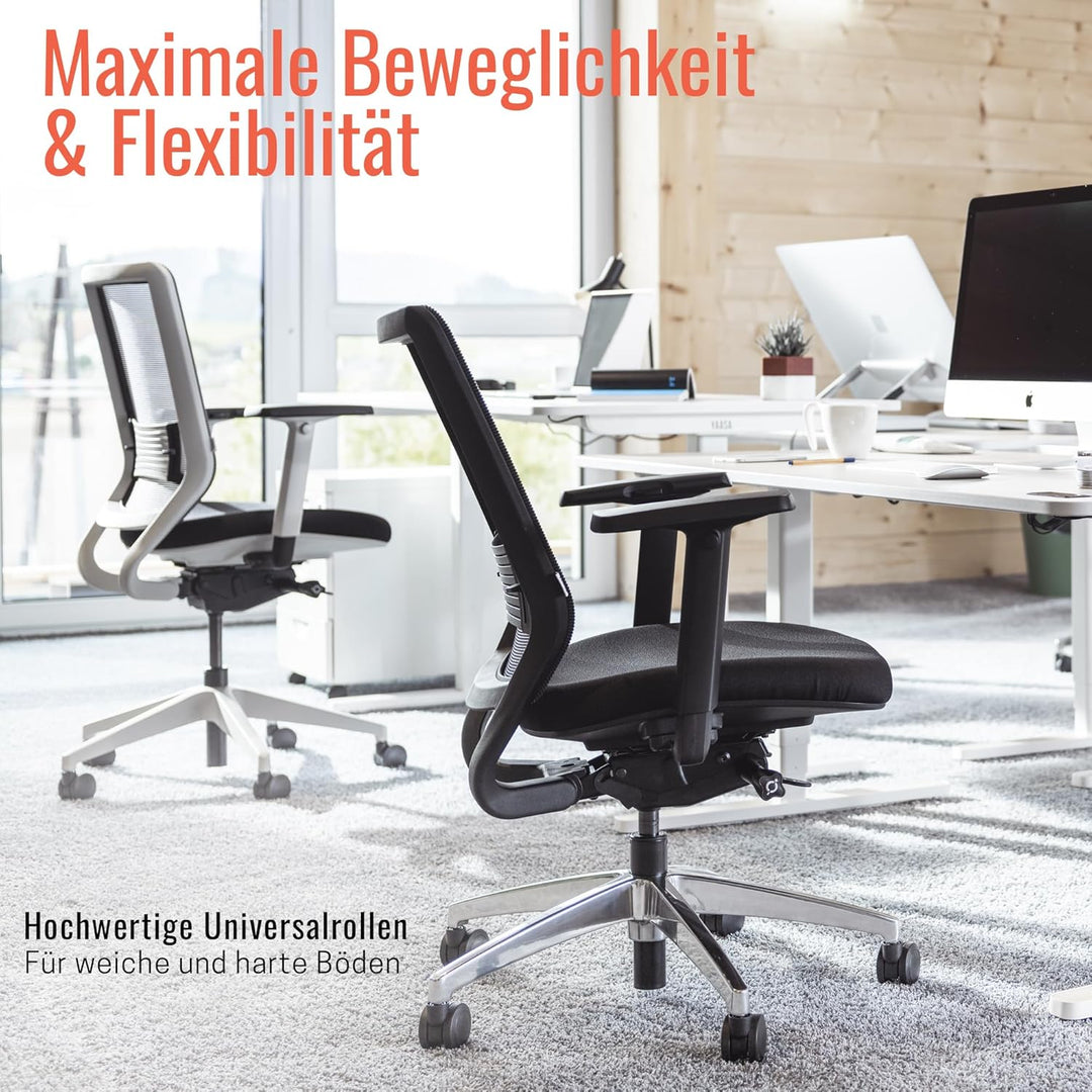 Yaasa Chair Ergonomischer Bürostuhl, Schreibtischstuhl mit Lordosenstütze, 3D-Armlehnen und Einstell