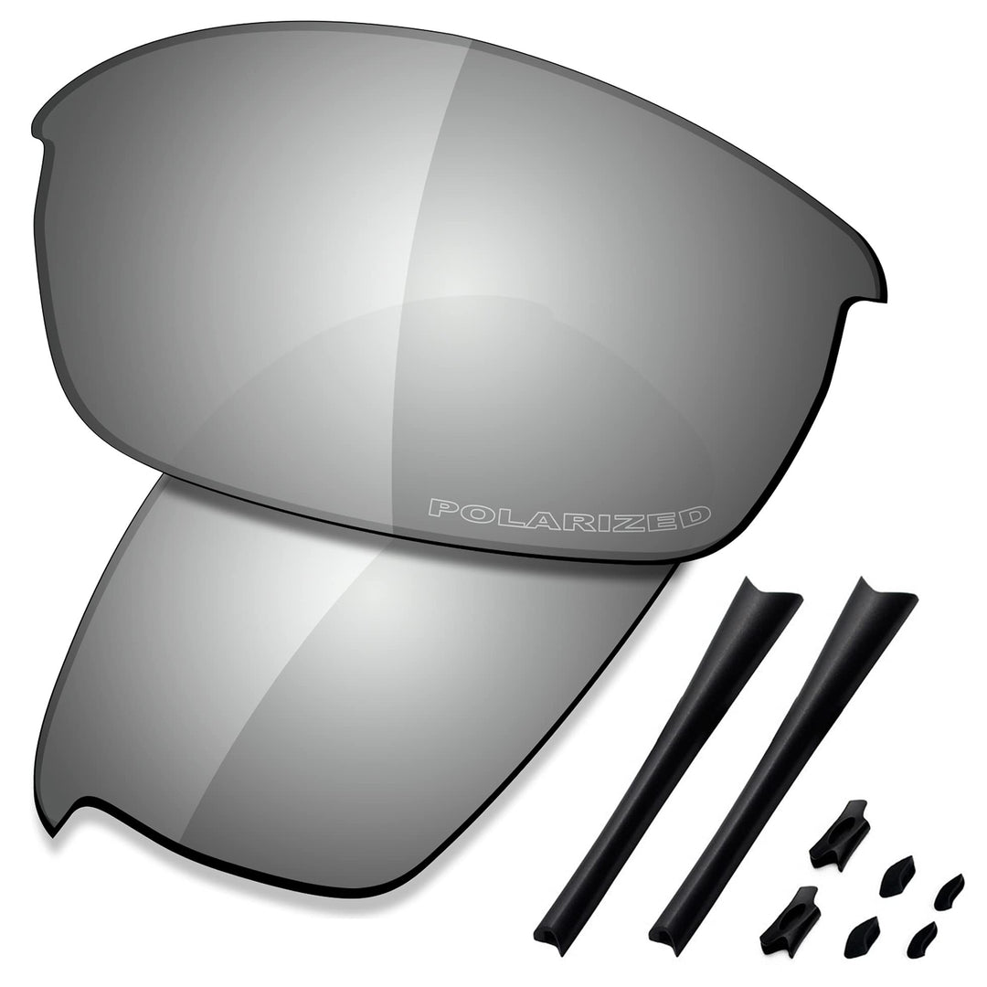 Saucer Premium-Ersatzgläser und Gummi-Kits für Oakley Flak Jacket Sonnenbrillen High Defense - Chrom