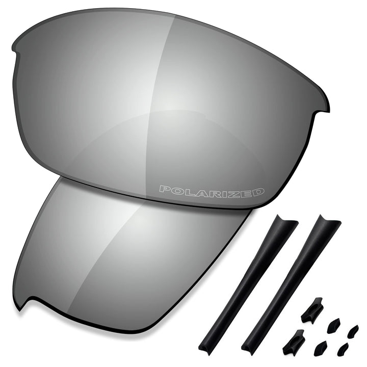 Saucer Premium-Ersatzgläser und Gummi-Kits für Oakley Flak Jacket Sonnenbrillen High Defense - Chrom