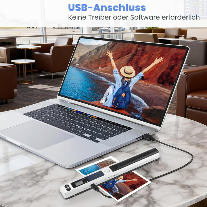 Tragbarer Dokumentenscanner, Mini-Fotoscanner, 900 DPI, Farbscanner, A4, hohe Geschwindigkeit, USB-a