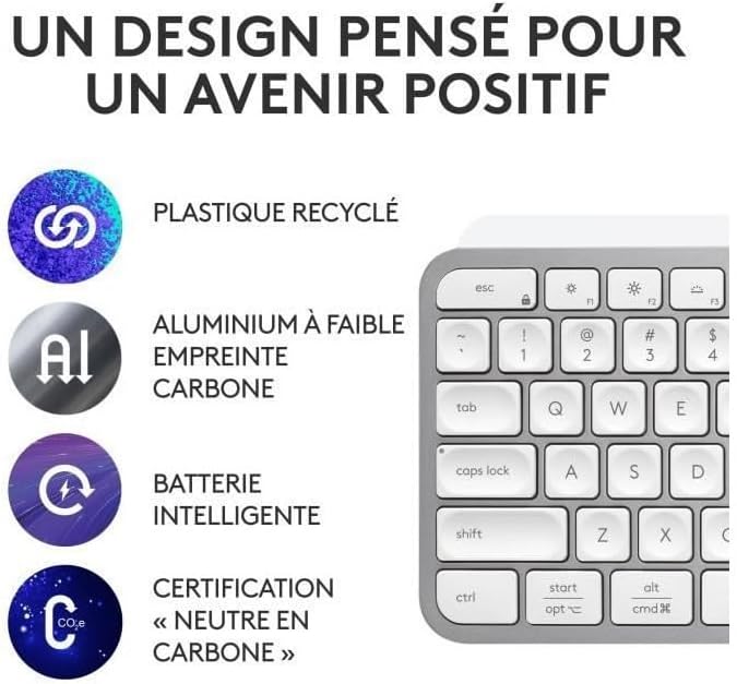 Logitech MX Keys S - Hellgrau, Französisches AZERTY-Layout
