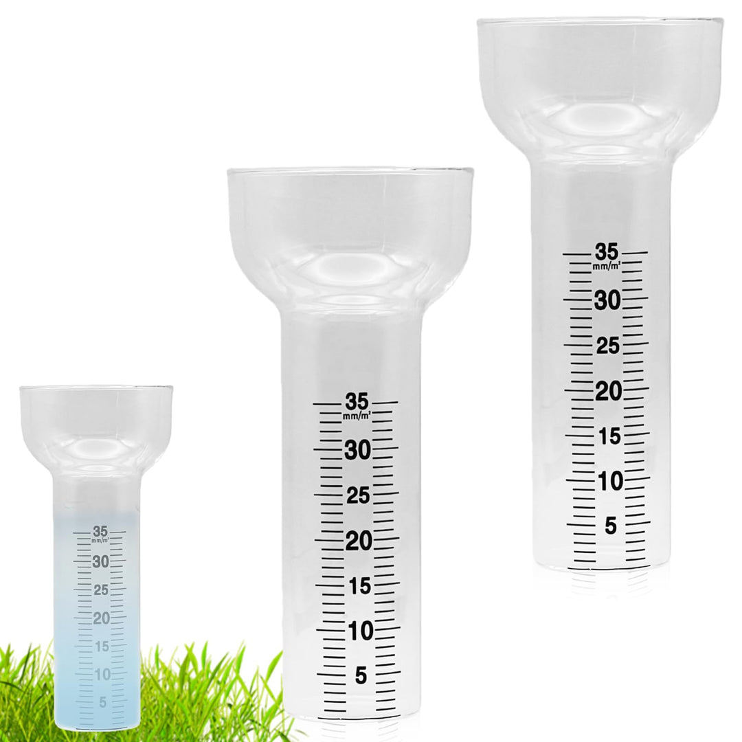 2 Stück Regenmesser Frostsicher, Regenmesser Ersatzglas für 1-35 mm Messungen, Regenmesser Glas, Rai