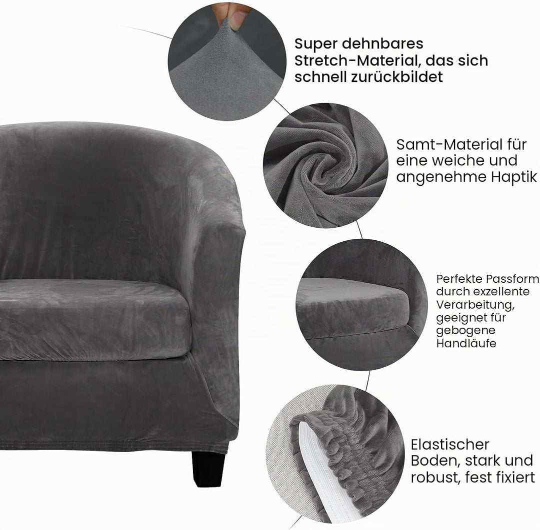 TOPCHANCES Sesselschoner Sesselhusse Sesselüberwürfe,Ausziehbar Elastisch Sessel Velours Sesselbezug