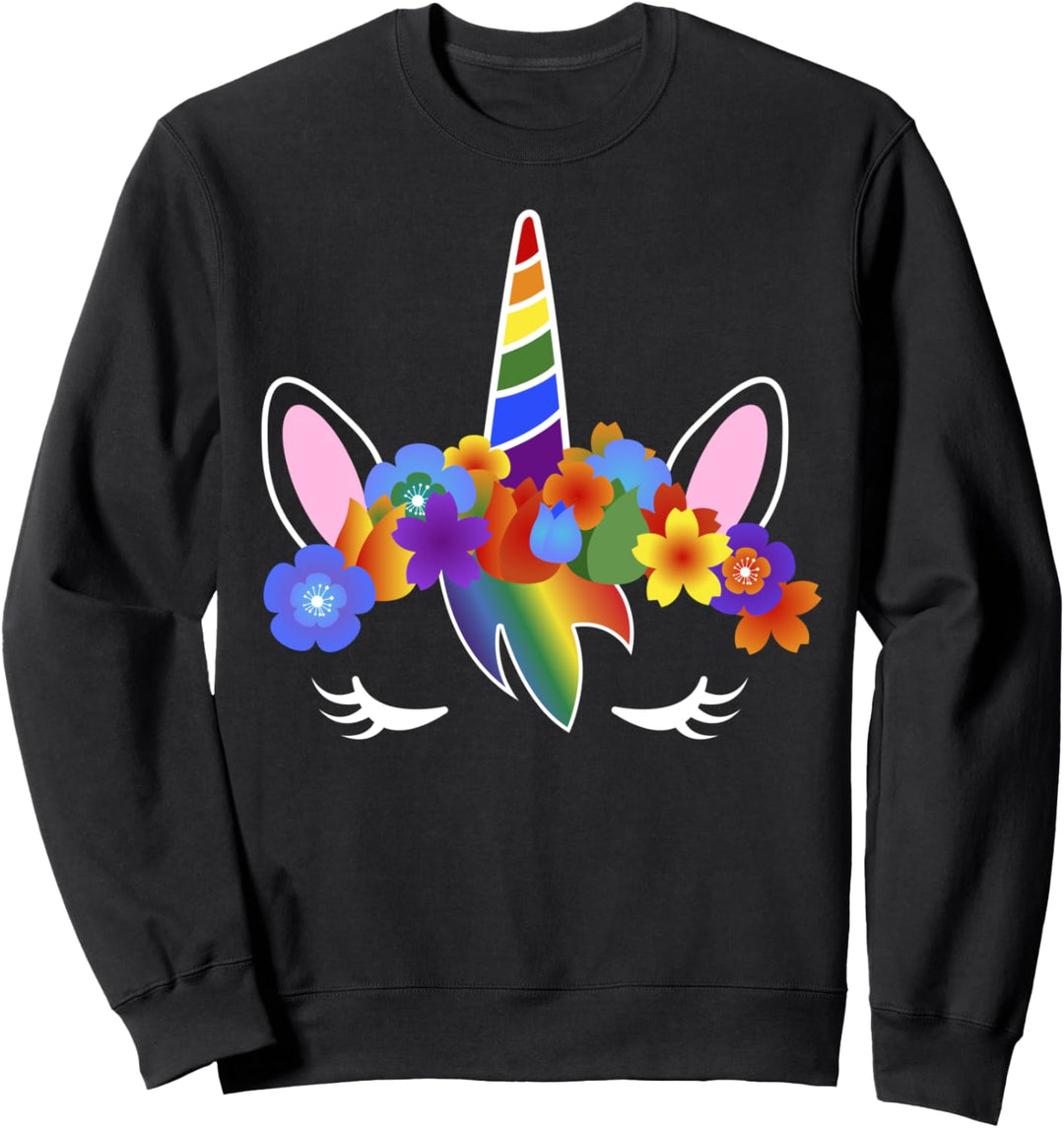 Regenbogenflagge - LGBT Pride Gay Einhorn Gesicht Sweatshirt