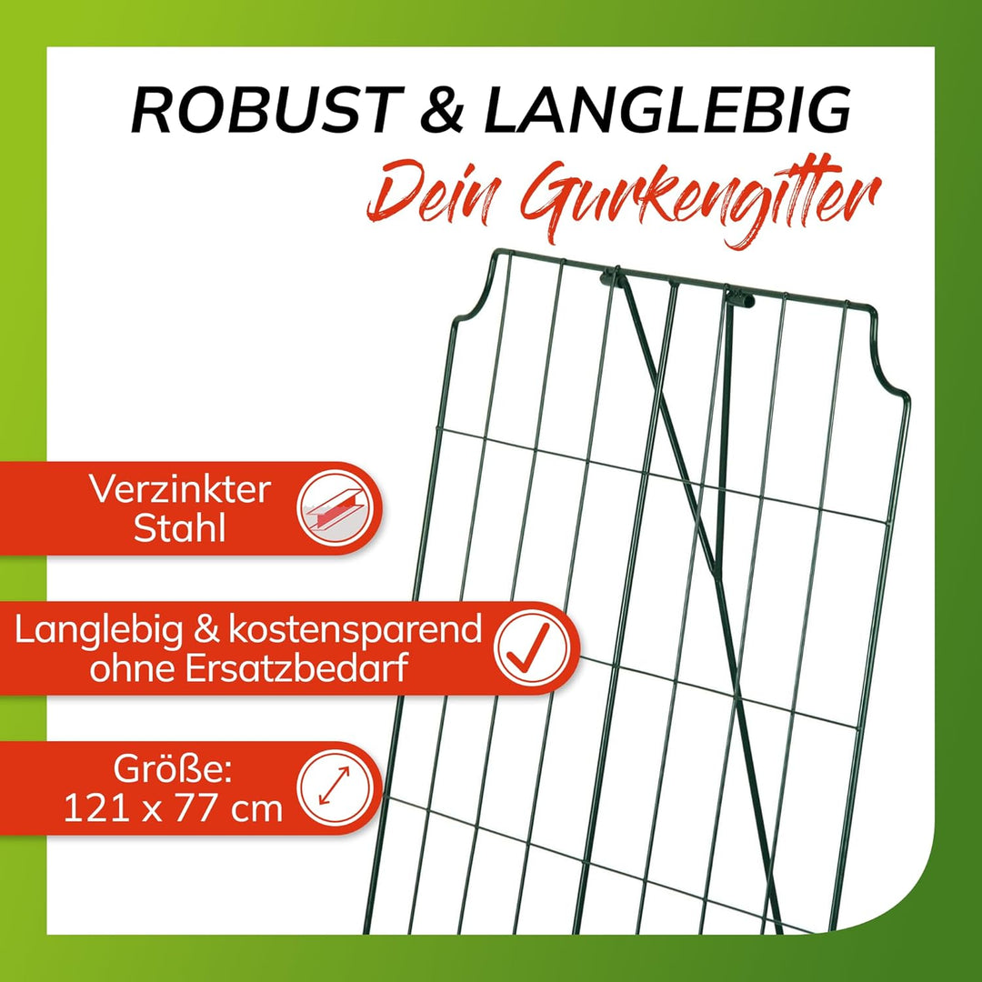 bellissa 1 Stück - Gurken-Gitter und Rankhilfe für Gurkenpflanzen und Gemüse – Rank- für Topfpflanze
