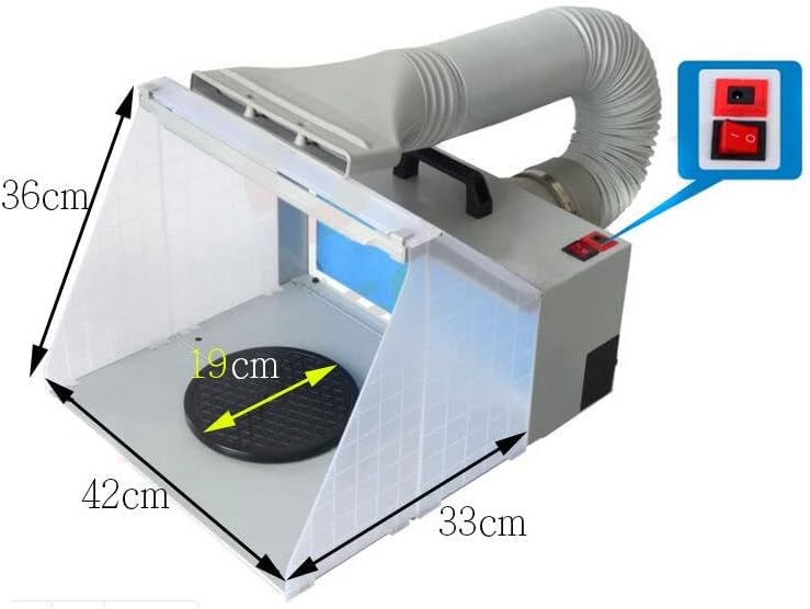 Tragbar Airbrush Lackierkabine mit Drehbare PlattformSpritzkabine Sprühkabine Mit Led Beleuchtung ‎E