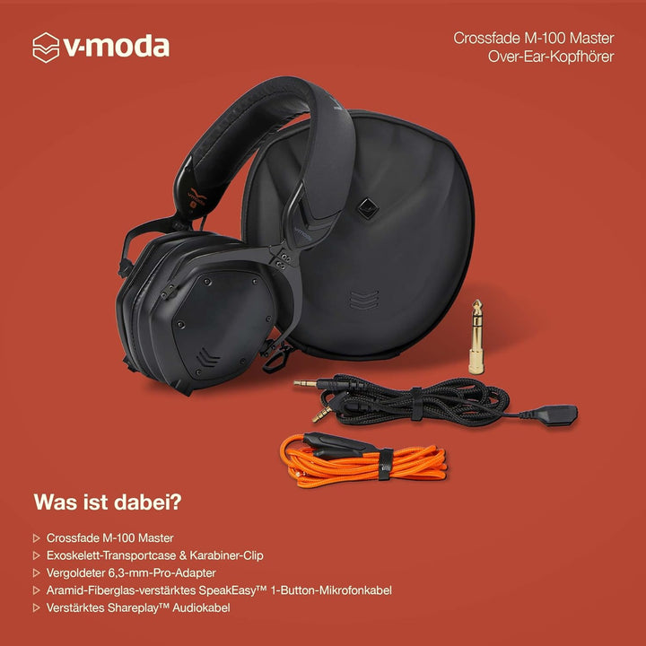 V-MODA Crossfade M-100 Master Over-Ear Noise-Isolating Headphone Schwarz Single, Single