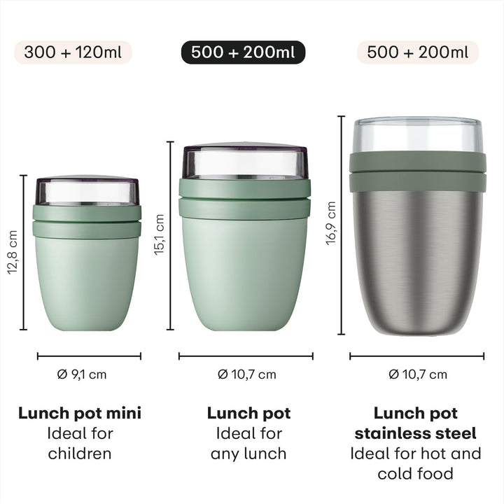 Mepal Müslibecher to go - praktischer Joghurtbecher - Unterteilung für Joghurt &amp; Müsli - Geeignet fü