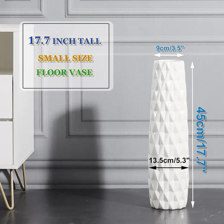 KSYGINXD Weisse Bodenvase, 45,7 cm hoch, dekorative Tischvase aus Keramik, für Wohnzimmer, stabiler